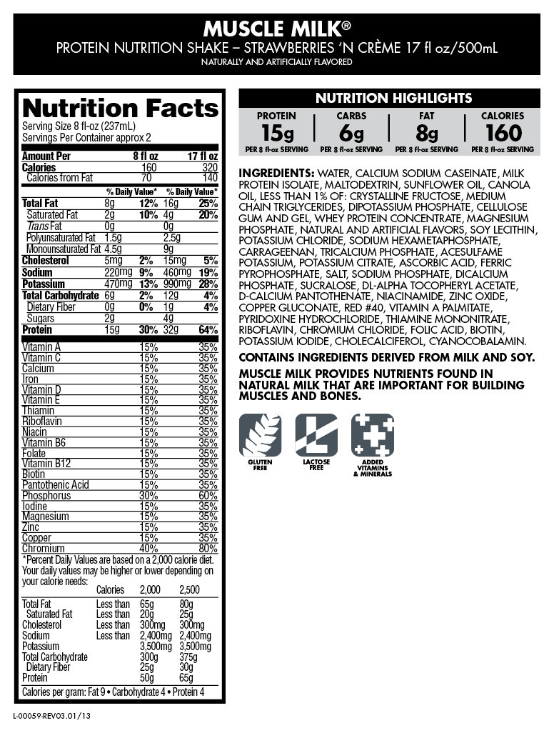 CYTOSPORT MUSCLE MILK RTD 12 x 500 ml