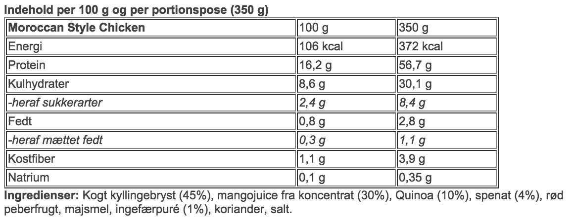 PERFORMANCE MEALS MOROCCAN CHICKEN 350 g 