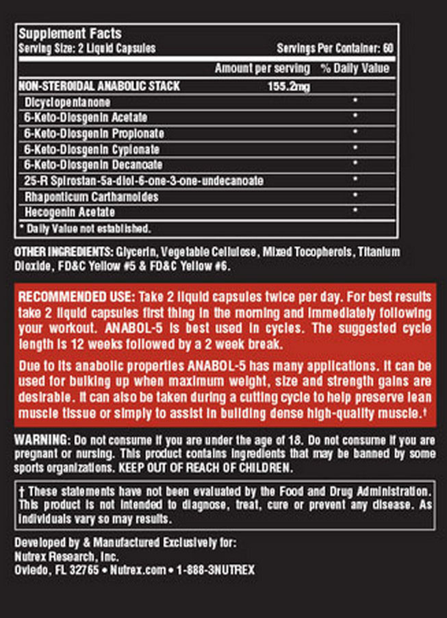 NUTREX ANABOL-5 BLACK 120 stk 