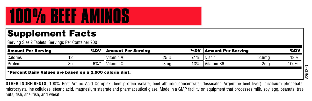 UNIVERSAL 100 % BEEF AMINOS 200 stk 
