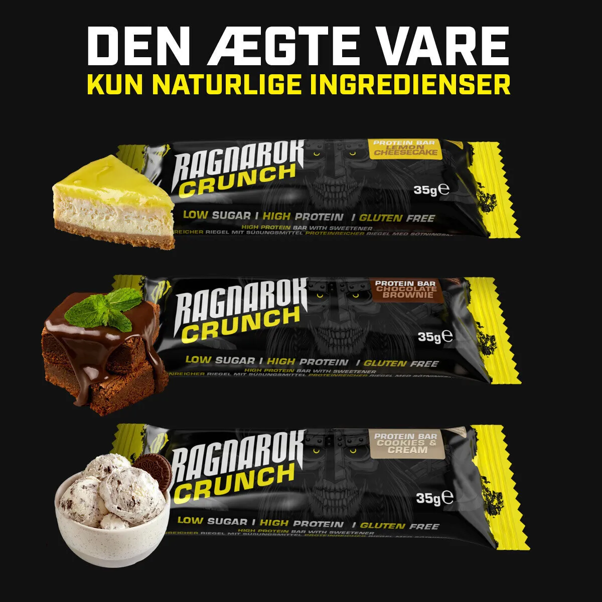 Ragnarok barer med 35% protein (12 x 35g)-Lemon Cheesecake 