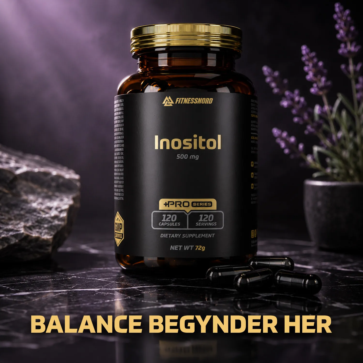 Fitnessnord Inositol 500 mg (120 kapsler)