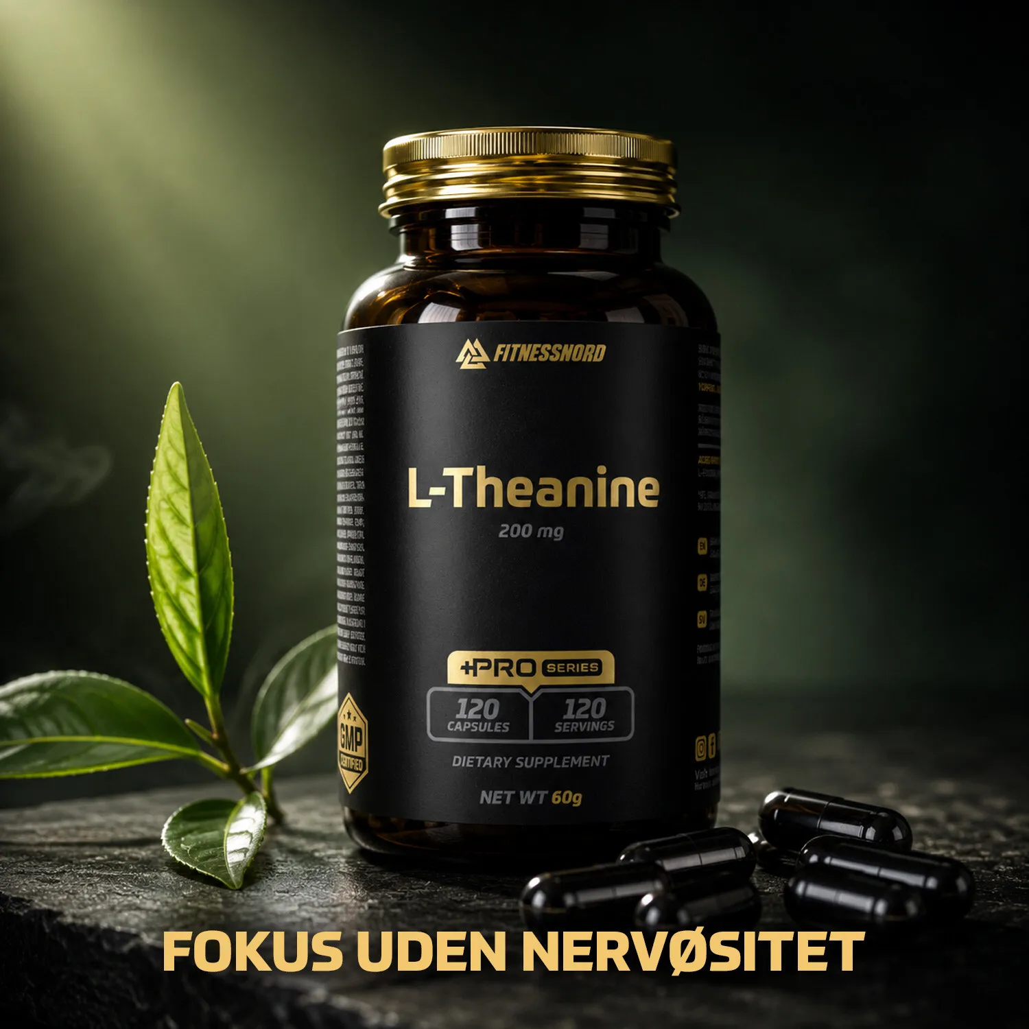 Fitnessnord L-Theanine 200 mg (120 kapsler)