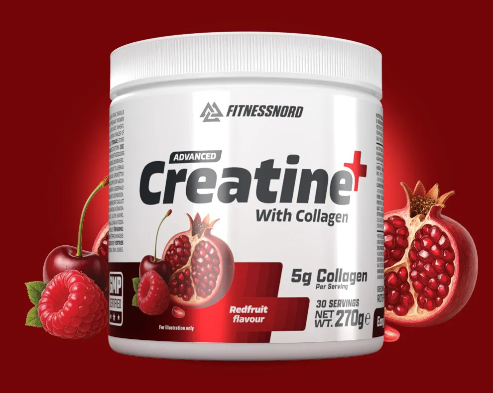 Fitnessnord Kreatin+ med Kollagen (270 g) - Red Fruit