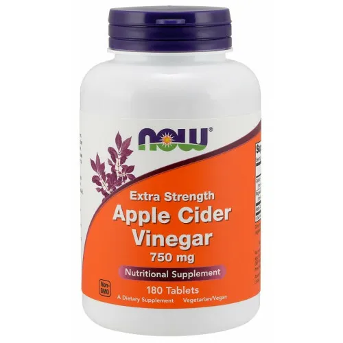 NOW FOODS APPLE CIDER VINEGAR EXTRA STRENGTH 750 mg 180 stk 