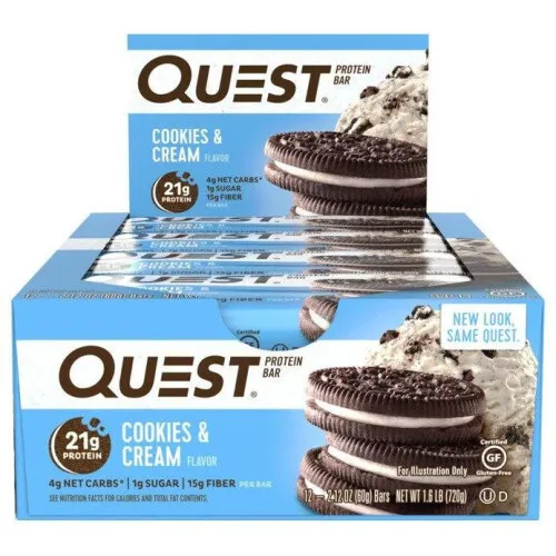 QUEST NUTRITION QUEST BARS, 12 stk-Cookies & Cream