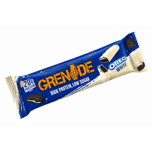 Grenade bar med 37% protein (1 x 60 g) - Oreo White, Bedst før 31.08.2026