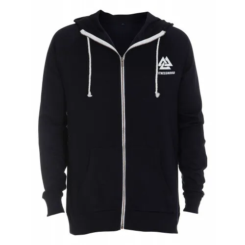 Unisex hættetrøje med lynlås i blå