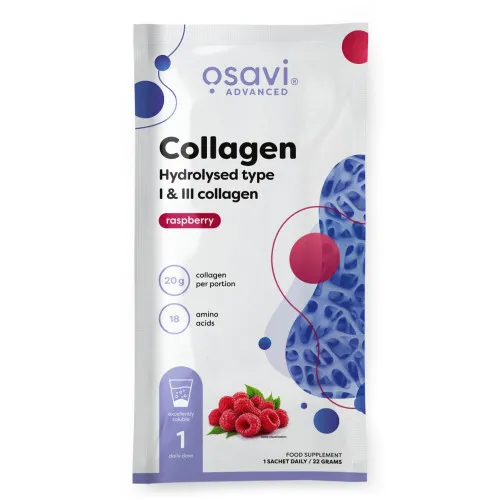 Collagen Hydrolysed Type I & III Raspberry 22g (1 portion)