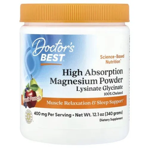 Højt optageligt Magnesium pulver Fruit Punch, 340g