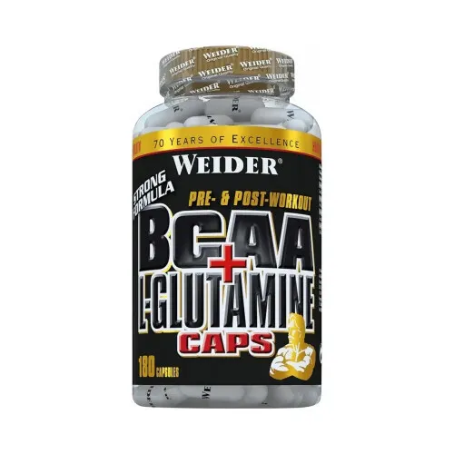 Weider BCAA + L-Glutamin, 180 kapsler
