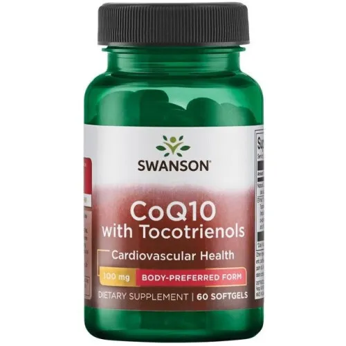 Swanson CoQ10, 100 mg med 10 mg Tocotrienoler, 60 kapsler