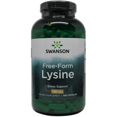 Swanson Lysin, 500 mg fri form, 300 kapsler