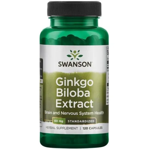 Swanson Ginkgo Biloba Ekstrakt, 60 mg, 120 kapsler