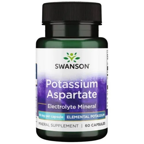 Swanson Kalium Aspartat, 99 mg, 60 kapsler