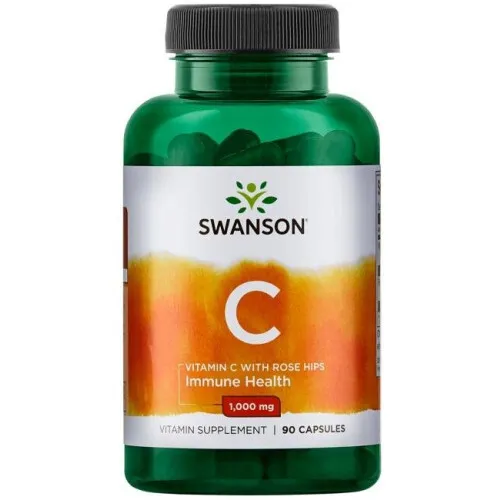 Swanson Vitamin C med Hybenekstrakt, 1000 mg, 90 kapsler