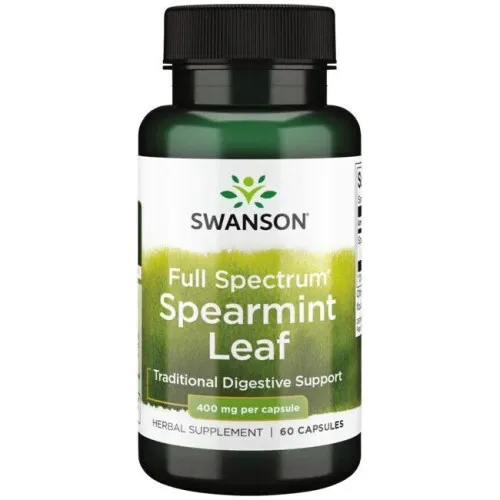 Swanson Fuldt Spektrum Grøn Mynte Blad, 400 mg, 60 kapsler