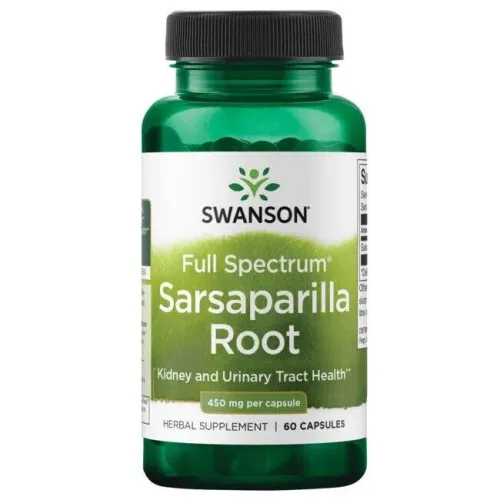 Swanson Full Spektrum Sarsaparillarod, 450 mg, 60 kapsler