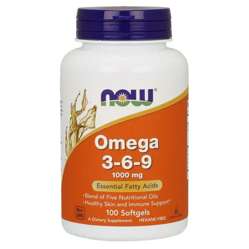 Now Foods Omega 3-6-9, 1000 mg, 100 kapsler