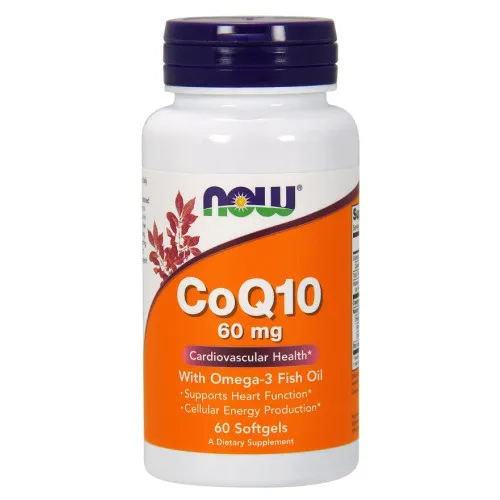 Now Foods CoQ10 med Omega-3, 60 mg, 60 kapsler