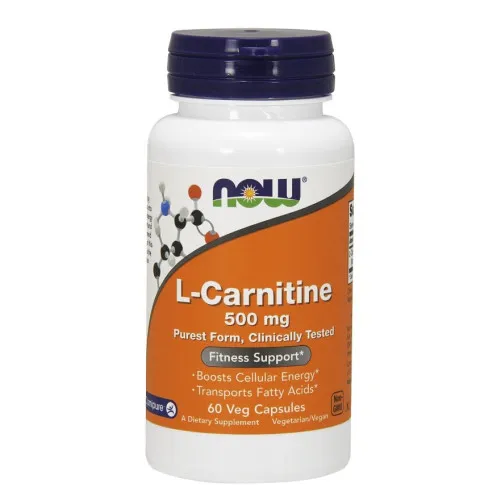 Now Foods L-Carnitin, 500 mg, 60 kapsler