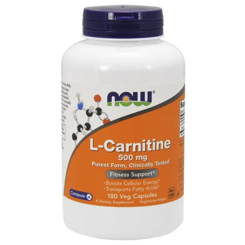Now Foods L-Carnitin, 500 mg, 180 kapsler