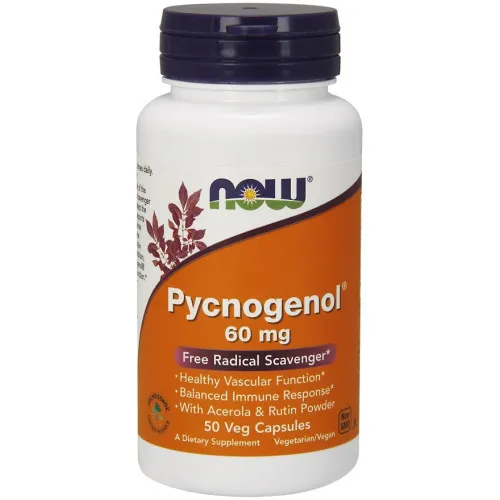 Now Foods Pycnogenol med Acerola & Rutin, 60 mg, 50 kapsler