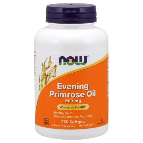 Now Foods Kæmpenatlysolie, 500 mg, 250 kapsler