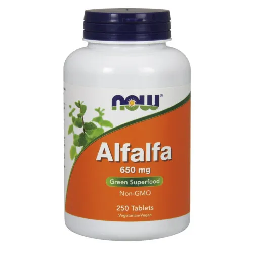 Now Foods Alfalfa, 650 mg, 250 tabletter