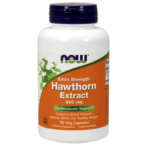 Now Foods Hvidtjørnsekstrakt, 600 mg Extra Styrke, 90 kapsler