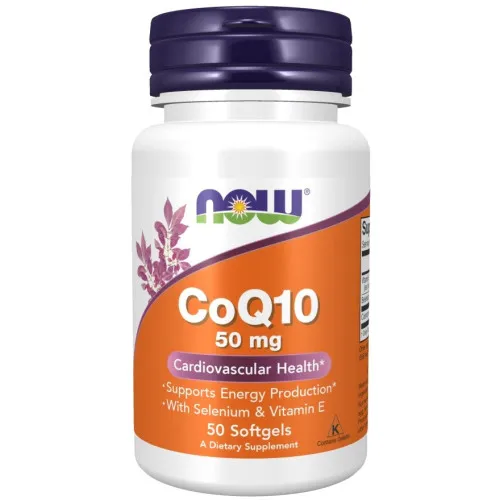 Now Foods CoQ10 med Selen og Vitamin E, 50 mg, 50 kapsler