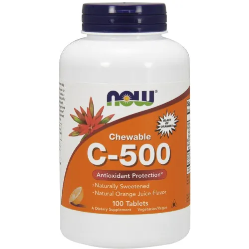 Now Foods Vitamin C-500 Chewable, 100 tyggetabletter