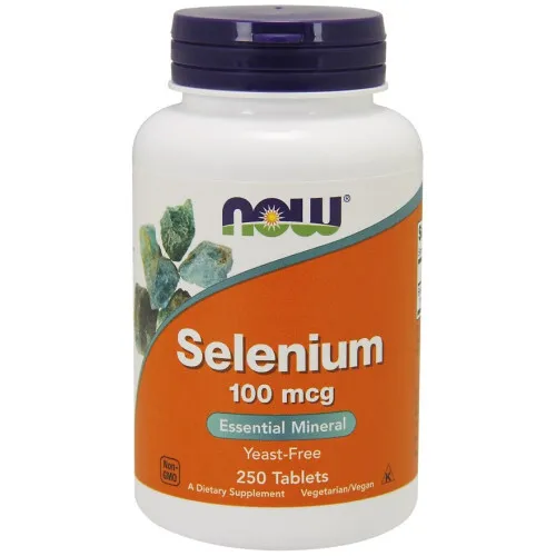 Now Foods Selen 100 mcg, 250 tabletter