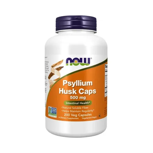 Now Foods Psylliumskaller kapsler 500 mg, 200 kapsler