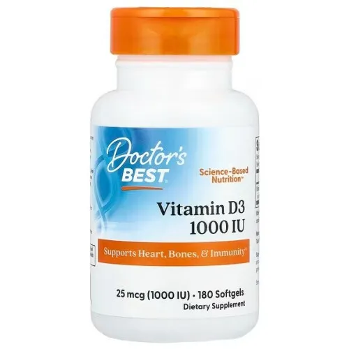Doctor's Best Vitamin D3, 1000 IU, 180 kapsler