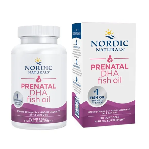 Nordic Naturals Prenatal DHA, 830 mg Omega-3 med 400 IU D3, 90 kapsler