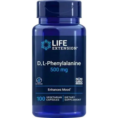 Life Extension D L-Phenylalanin, 500 mg, 100 kapsler