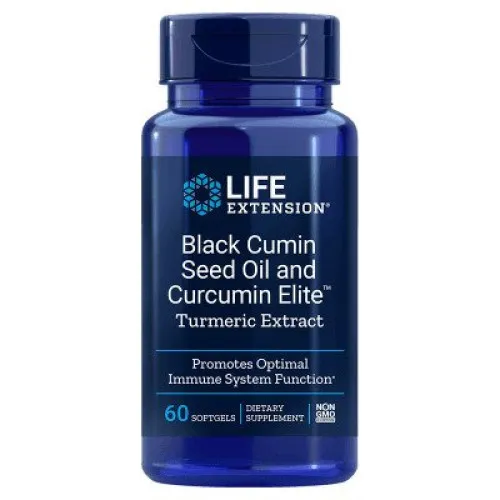 Life Extension Sort Spidskommenolie og Curcumin Elite, 60 kapsler