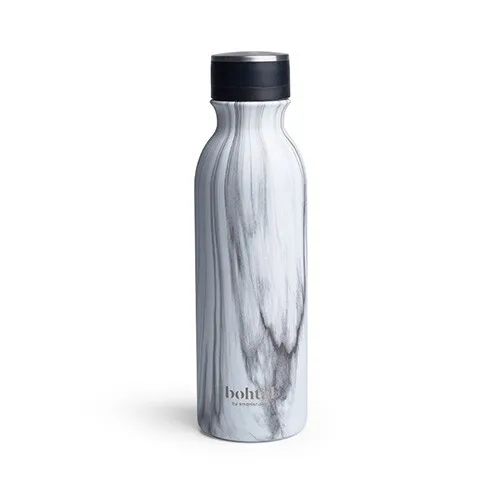 Smartshake Bohtal Isoleret Flask, Hvid Marmor, 600 ml