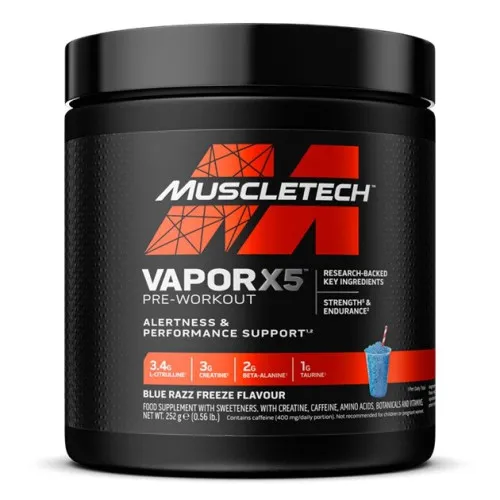 Muscletech Vapor X5 Pre-Workout, Blue Razz Freeze, 252 gram