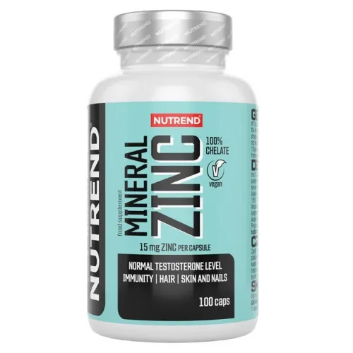 Nutrend Mineral Zink 100% Chelat, 15 mg, 100 kapsler