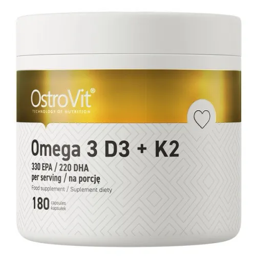 OstroVit Omega 3 D3 + K2, 180 kapsler