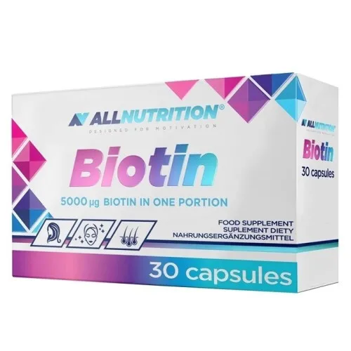 Allnutrition Biotin, 5000 mcg, 30 kapsler