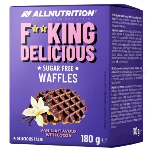 Allnutrition Fitking Delicious Vafler, Vanilla med Cocoa, 180 gram