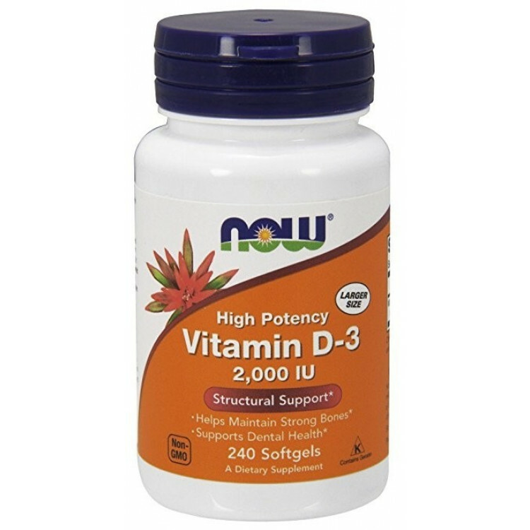 NOW FOODS VIT-D3 2000IU 240 stk 