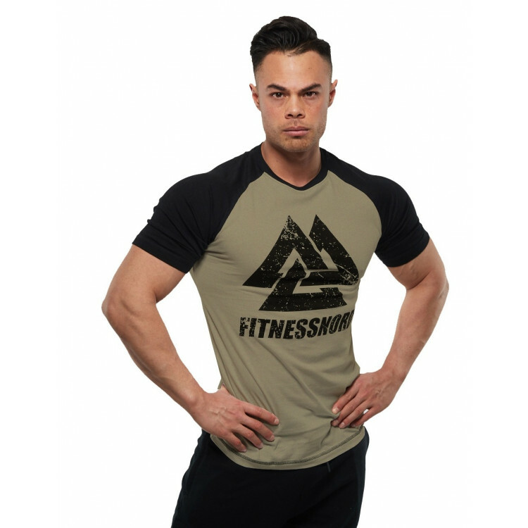 Herre t-shirt i sort/grøn med logo