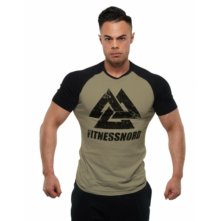 Herre t-shirt i sort/grøn med logo