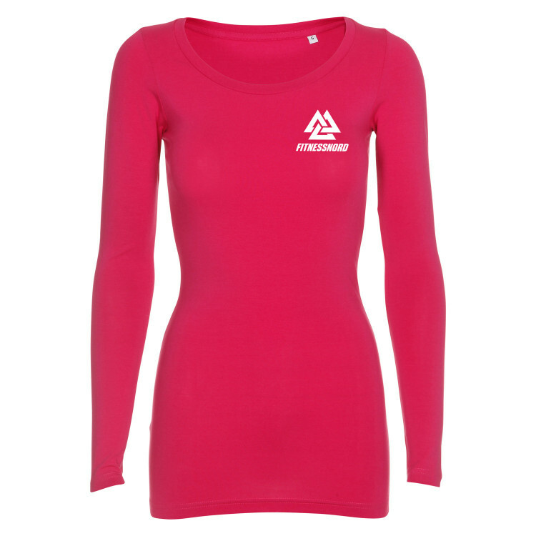 Dame langærmet t-shirt i lyserød