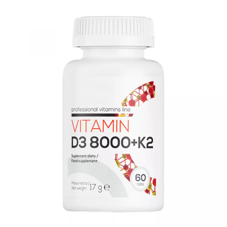 D3-vitamin og K2-vitamin (60 tabletter)