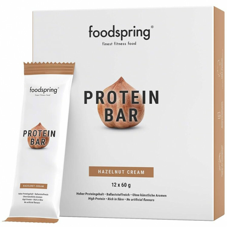Proteinbar med 20 g protein og højt fiberindhold (12 x 60 g)-Hazelnut